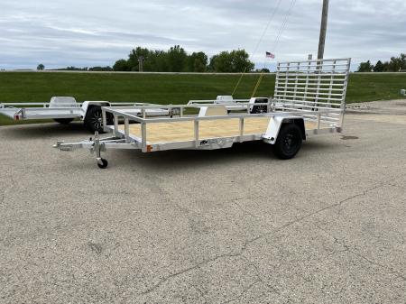 New 2026 Black Rhino Aluminum 81 x168  EXS714 w/ Wood Deck & Straight Gate Utility Trailer