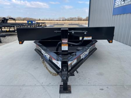 New 2026 TOP HAT 102X24 DECKOVER BUMPER PULL EQUIPMENT TRAILER, 4' DOVETAIL, (2)7000lb TANDEM AXLES, 14,000lb. GVWR, FOLD UP RAMPS