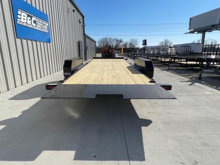 New 2026 TOP HAT 83X24 (4' Stationary Deck w/20' Tilting Deck) BUMPER PULL TILT DECK CAR / EQUIPMENT HAULER, (2)7000lb AXLES, GVWR 14,000lb