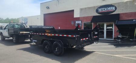 New 7 x 14 Sure-Trac Low-Pro Telescopic Dump Trailer 14k w/ Hydraulic Jack