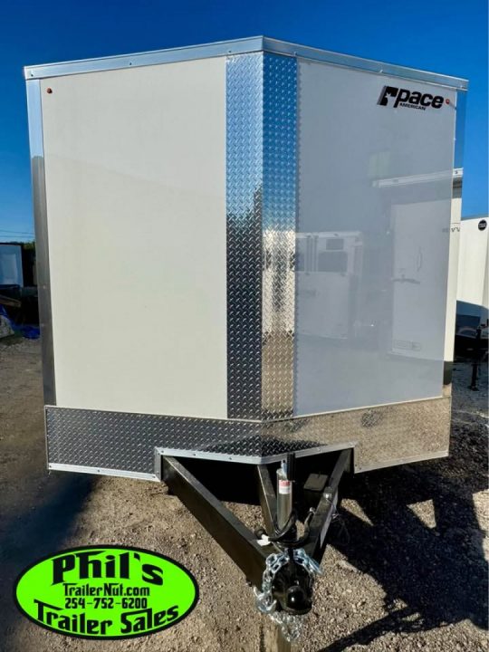 New 2026 Pace American 8.5X24 Cargo / Enclosed Trailer SCREWLESS .080 EXTERIOR UPGRADE. REAR WING & ALUMINUM WHEELS!