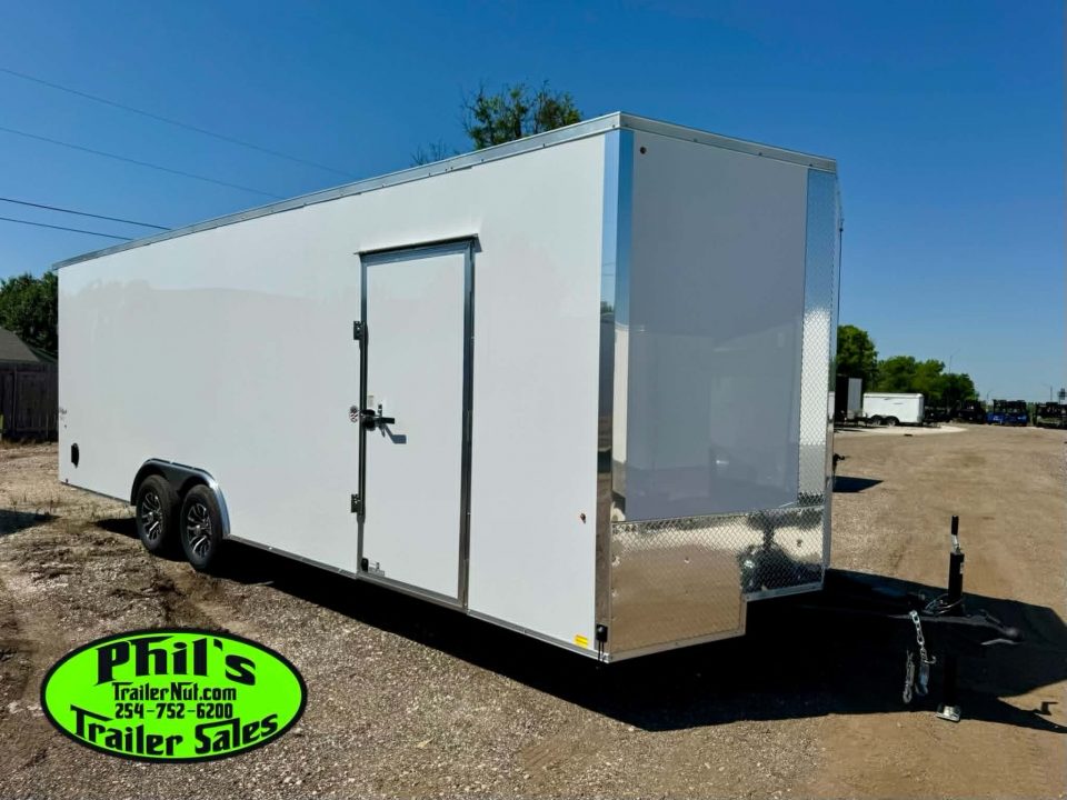 New 2026 Pace American 8.5X24 Cargo / Enclosed Trailer SCREWLESS .080 EXTERIOR UPGRADE. REAR WING & ALUMINUM WHEELS!