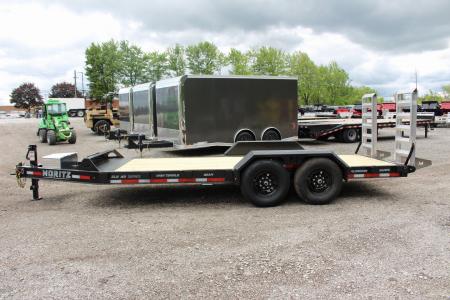 New 2026 Moritz ELBH 7' x 18' Low Pro - Aluminum Ramps - Equipment Trailer - 14000# GVW