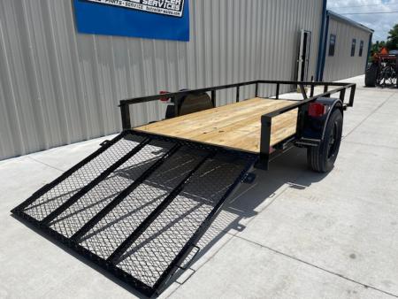 New 2026 DAVIDSON 5X10 SINGLE AXLE ANGLE TOP UTILITY W/ 4' GATE