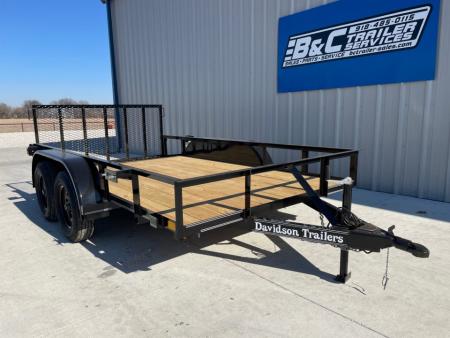 New 2026 DAVIIDSON 77X12 (2) TANDEM 3500lb AXLES, ANGLE TOP DOVETAIL 36"GATE UTILITY TRAILER
