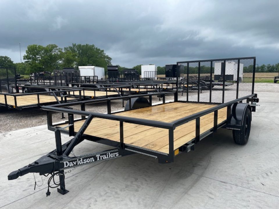 New 2026 DAVIDSON 83X14 (1)SINGLE AXLE PIPE TOP 4' GATE UTILITY