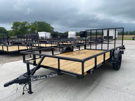 New 2026 DAVIDSON 83X14 (1)SINGLE AXLE PIPE TOP 4' GATE UTILITY