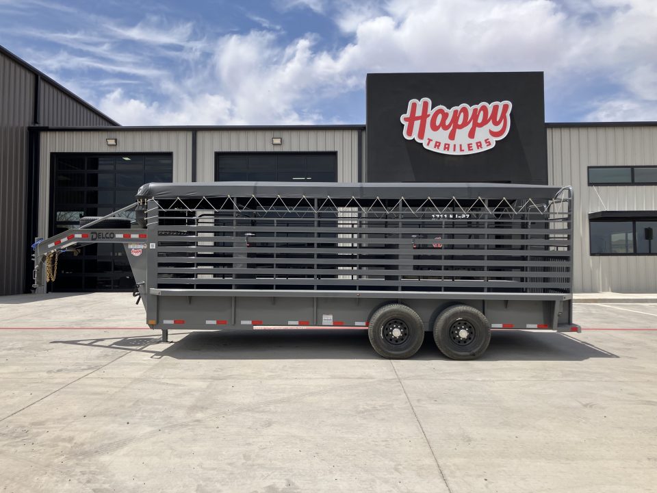 New 2026 Delco 6'8"x20' GN Bar Top Livestock Trailer - B8 Cattleman