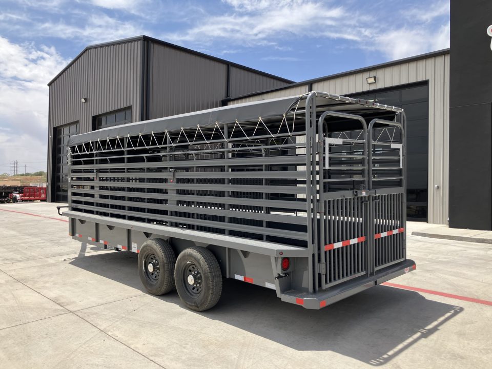 New 2026 Delco 6'8"x20' GN Bar Top Livestock Trailer - B8 Cattleman