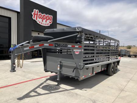 New 2026 Delco 6'8"x20' GN Bar Top Livestock Trailer - B8 Cattleman