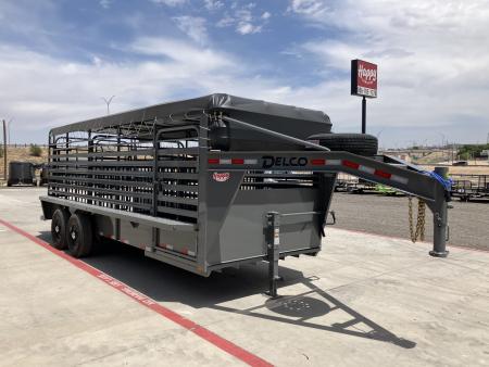 New 2026 Delco 6'8"x20' GN Bar Top Livestock Trailer - B8 Cattleman