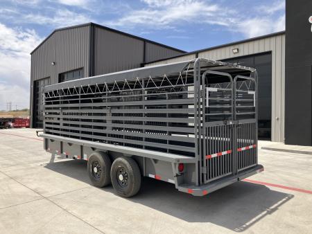 New 2026 Delco 6'8"x20' GN Bar Top Livestock Trailer - B8 Cattleman