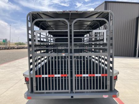 New 2026 Delco 6'8"x20' GN Bar Top Livestock Trailer - B8 Cattleman