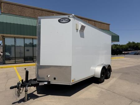 Used #669742 USED 2023 CELL TECH TA2 7 X 14 TANDEM AXLE 7K ALL STEEL ENCLOSED OUTFITTED FOR CAMPING