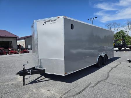 New 8.5 x 20 Homesteader Intrepid V-Nose Enclosed Cargo Trailer, 7k GVWR ***Silver PolyCor Exterior w/ Ramp Door Pkg