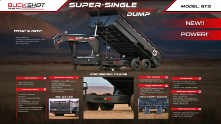 New 2027 Buckshot MFG 18' X 83  X 48  10K Axles Dump Trailer