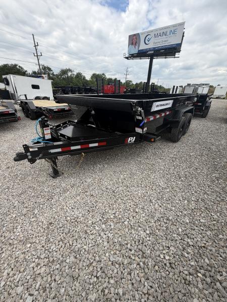 New 2027 PJ TRAILERS DUMP DT162 83X16 TA TELESCOPIC 24  SIDES (GVW:16000) BLACK