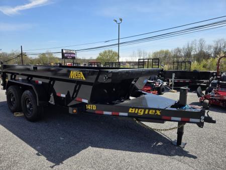 New 7 x 14 Big Tex Low Pro 14TD *X-SERIES* Telescopic Dump Trailer 15.4K****MEGA HOIST Lift, Hyd. Jack, 7 Gauge Floor, Swing Arm Tarp, Solar Batt Charger, Stab. Jacks, LRG Tires