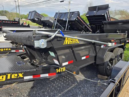 New 7 x 14 Big Tex Low Pro 14TD *X-SERIES* Telescopic Dump Trailer 15.4K****MEGA HOIST Lift, Hyd. Jack, 7 Gauge Floor, Swing Arm Tarp, Solar Batt Charger, Stab. Jacks, LRG Tires