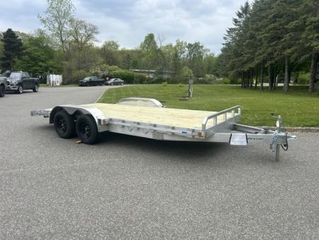 New 2027 ALCOM ECO-7X18 Aluminum with Wood Deck Car Hauler