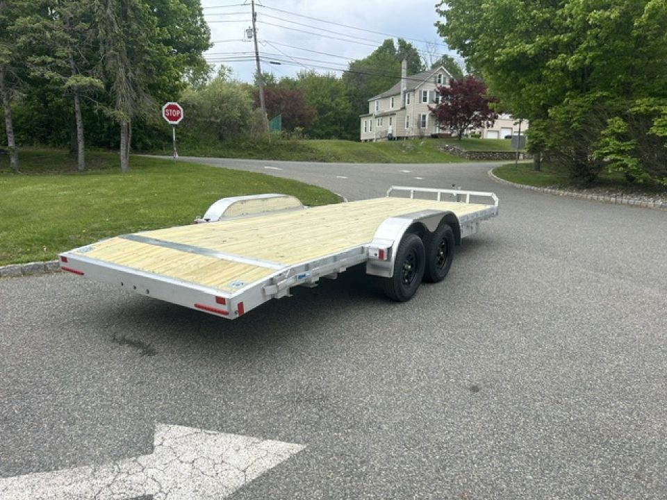 New 2027 ALCOM ECO 7X20 Aluminum Frame Wood Deck Car Hauler