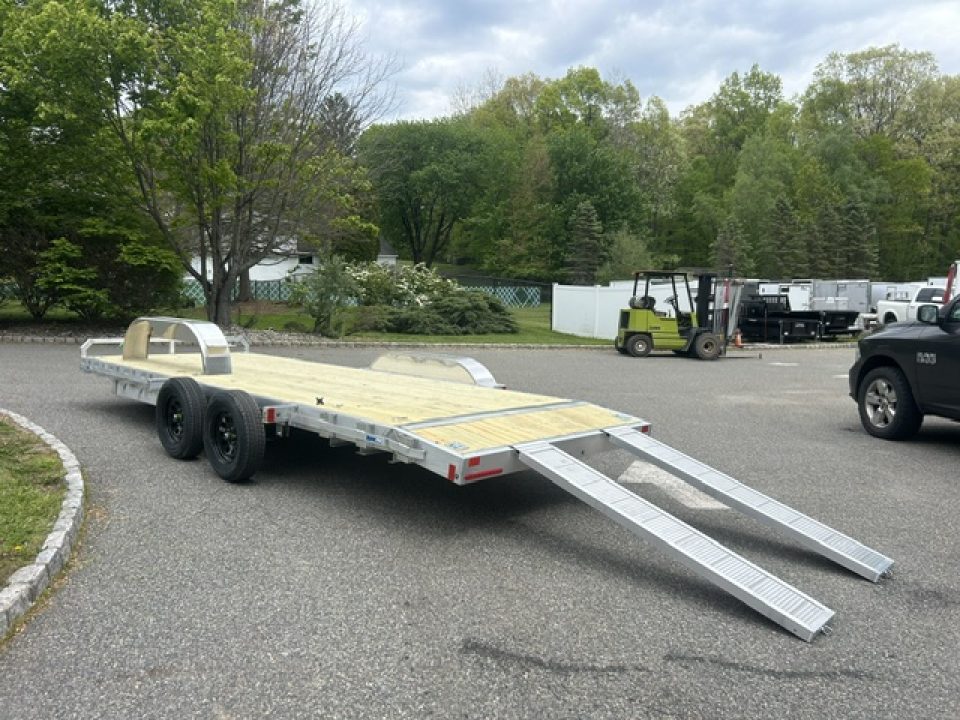 New 2027 ALCOM ECO 7X20 Aluminum Frame Wood Deck Car Hauler