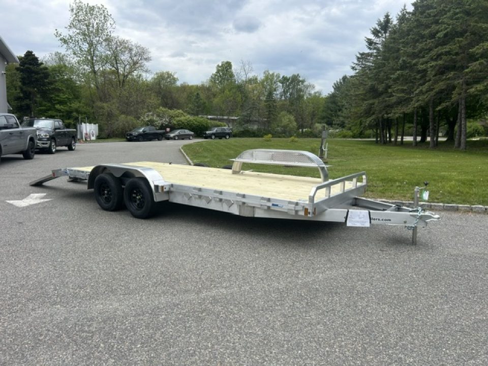 New 2027 ALCOM ECO 7X20 Aluminum Frame Wood Deck Car Hauler