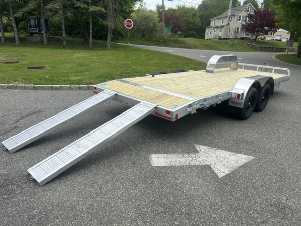 New 2027 ALCOM ECO 7X20 Aluminum Frame Wood Deck Car Hauler