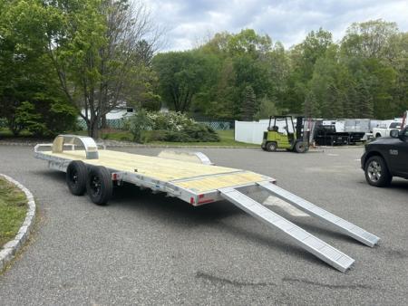 New 2027 ALCOM ECO 7X20 Aluminum Frame Wood Deck Car Hauler