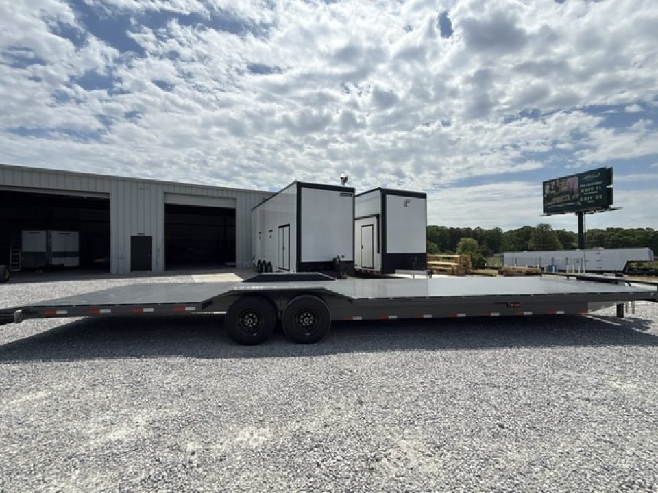 New Lamar Car Hauler 102x36 14K W/ Steel Floor, Tool Box & Winch Plate