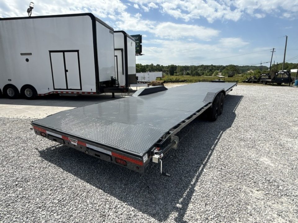 New Lamar Car Hauler 102x36 14K W/ Steel Floor, Tool Box & Winch Plate