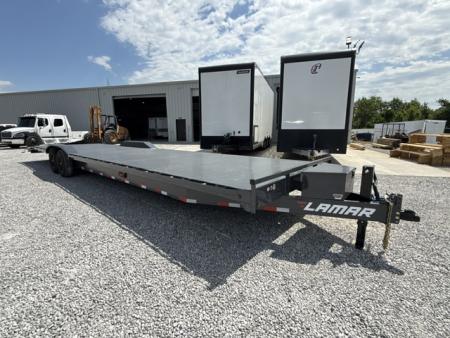 New Lamar Car Hauler 102x36 14K W/ Steel Floor, Tool Box & Winch Plate
