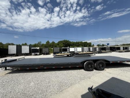 New Lamar Car Hauler 102x36 14K W/ Steel Floor, Tool Box & Winch Plate