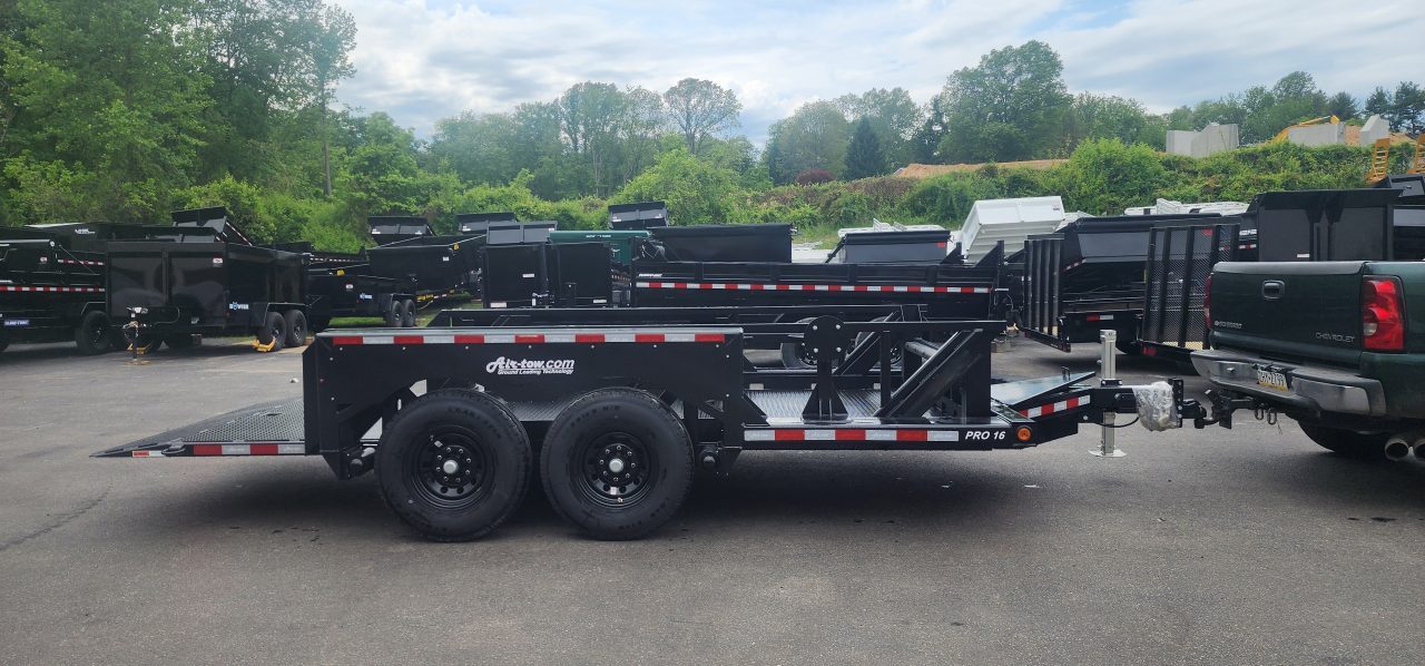 New 6'3 x 16 Air Tow PRO 16 Drop Deck Flatbed 15.5k***BLACK