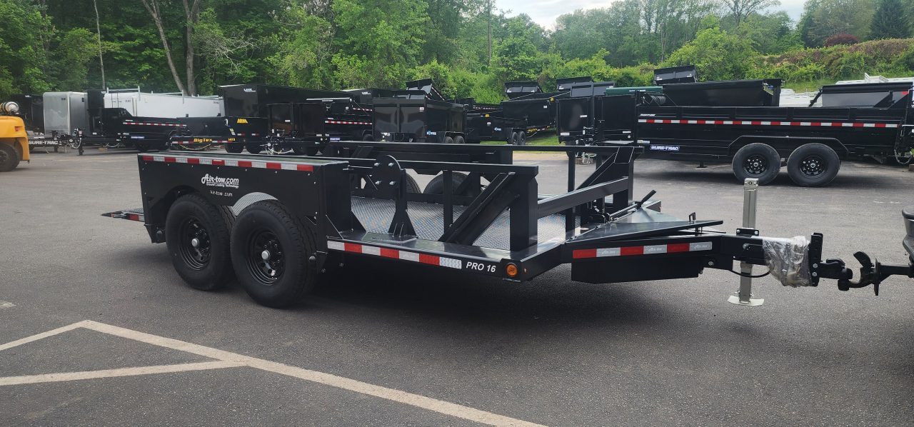 New 6'3 x 16 Air Tow PRO 16 Drop Deck Flatbed 15.5k***BLACK