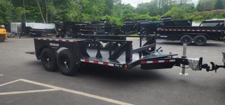 New 6'3 x 16 Air Tow PRO 16 Drop Deck Flatbed 15.5k***BLACK