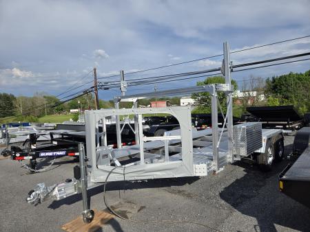 New 7' x 14' Trailex CT-8455EB  HYPERCAR  Anodized Aluminum Car Trailer, 7k GVWR ***DELUXE Pkg, Tire Rack, Spare Tire & Mount, Alum Wheels, Toolbox, Winch Mount, Front Shield