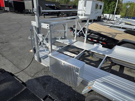 New 7' x 14' Trailex CT-8455EB "HYPERCAR" Anodized Aluminum Car Trailer, 7k GVWR ***DELUXE Pkg, Tire Rack, Spare Tire & Mount, Alum Wheels, Toolbox, Winch Mount, Front Shield