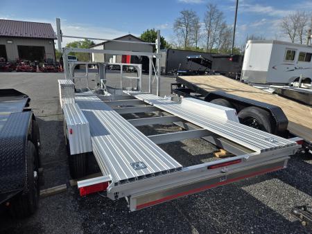 New 7' x 14' Trailex CT-8455EB "HYPERCAR" Anodized Aluminum Car Trailer, 7k GVWR ***DELUXE Pkg, Tire Rack, Spare Tire & Mount, Alum Wheels, Toolbox, Winch Mount, Front Shield