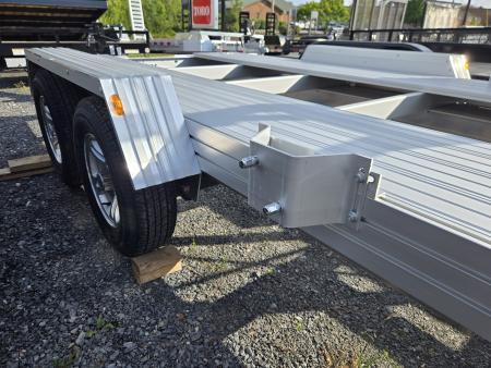 New 7' x 14' Trailex CT-8455EB "HYPERCAR" Anodized Aluminum Car Trailer, 7k GVWR ***DELUXE Pkg, Tire Rack, Spare Tire & Mount, Alum Wheels, Toolbox, Winch Mount, Front Shield
