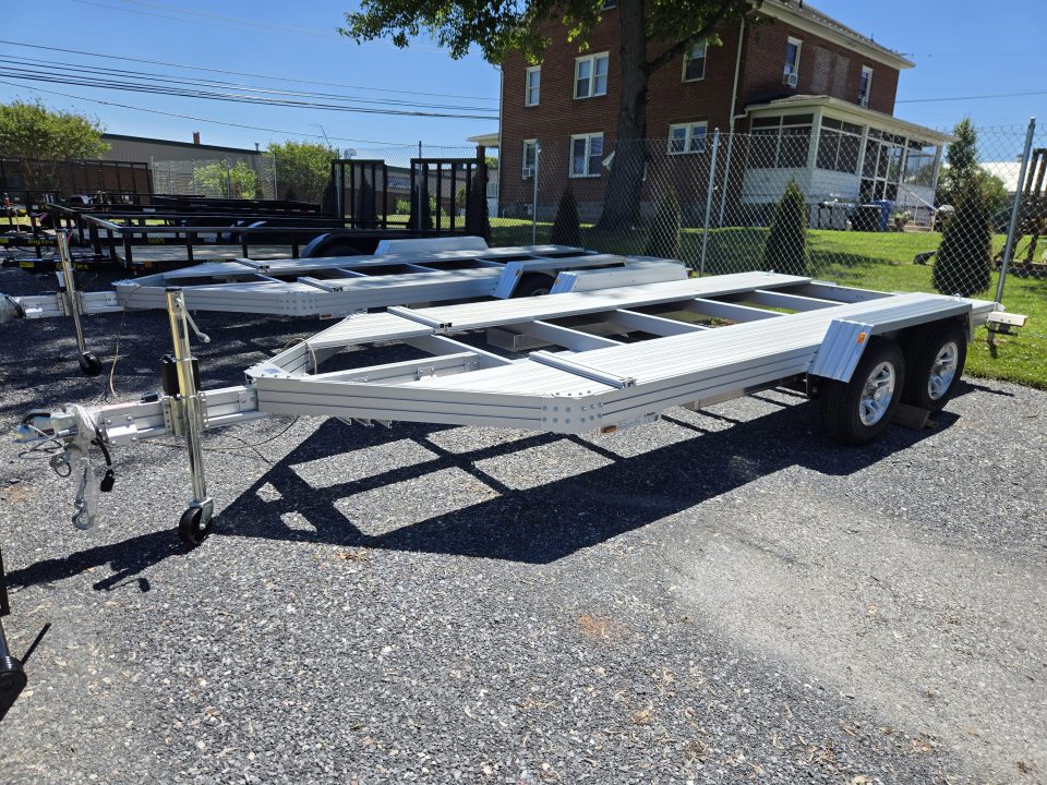 New 7' x 14' Trailex CT-8455EB "HYPERCAR" Anodized Aluminum Car Trailer, 7k GVWR ***11' Long Ramps, 84" Between Fenders, Alum Wheels