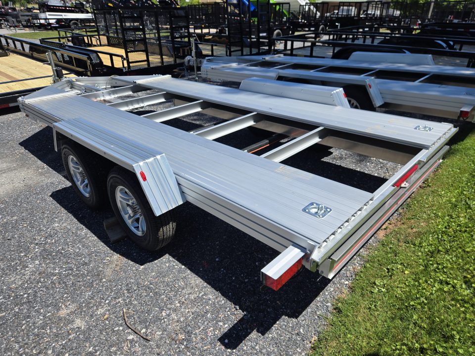 New 7' x 14' Trailex CT-8455EB "HYPERCAR" Anodized Aluminum Car Trailer, 7k GVWR ***11' Long Ramps, 84" Between Fenders, Alum Wheels