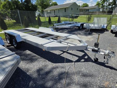 New 7' x 14' Trailex CT-8455EB "HYPERCAR" Anodized Aluminum Car Trailer, 7k GVWR ***11' Long Ramps, 84" Between Fenders, Alum Wheels