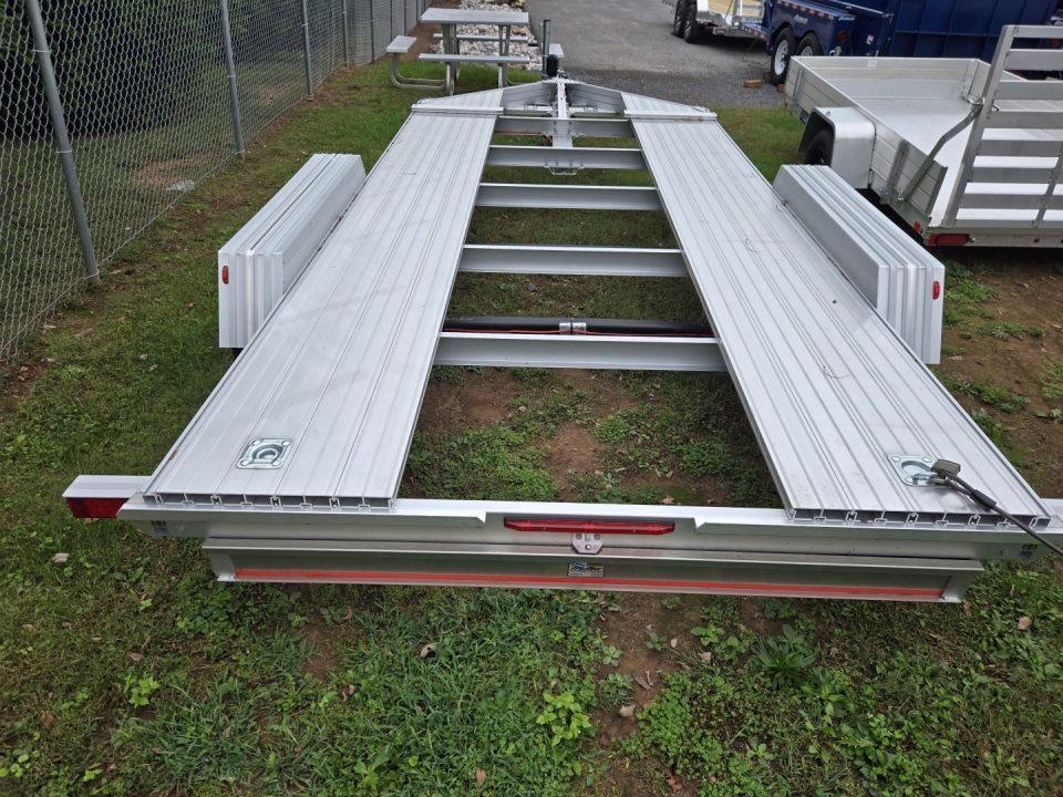 New 7' x 14' Trailex CT-8455EB "HYPERCAR" Anodized Aluminum Car Trailer, 7k GVWR ***11' Long Ramps, 84" Between Fenders, Alum Wheels
