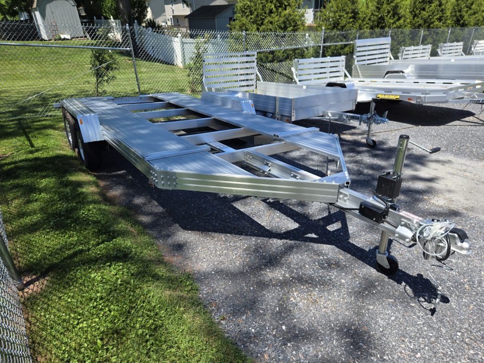 New 7' x 14' Trailex CT-8455EB "HYPERCAR" Anodized Aluminum Car Trailer, 7k GVWR ***11' Long Ramps, 84" Between Fenders, Alum Wheels