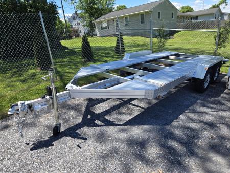 New 7' x 14' Trailex CT-8455EB  HYPERCAR  Anodized Aluminum Car Trailer, 7k GVWR ***11' Long Ramps, 84  Between Fenders, Alum Wheels