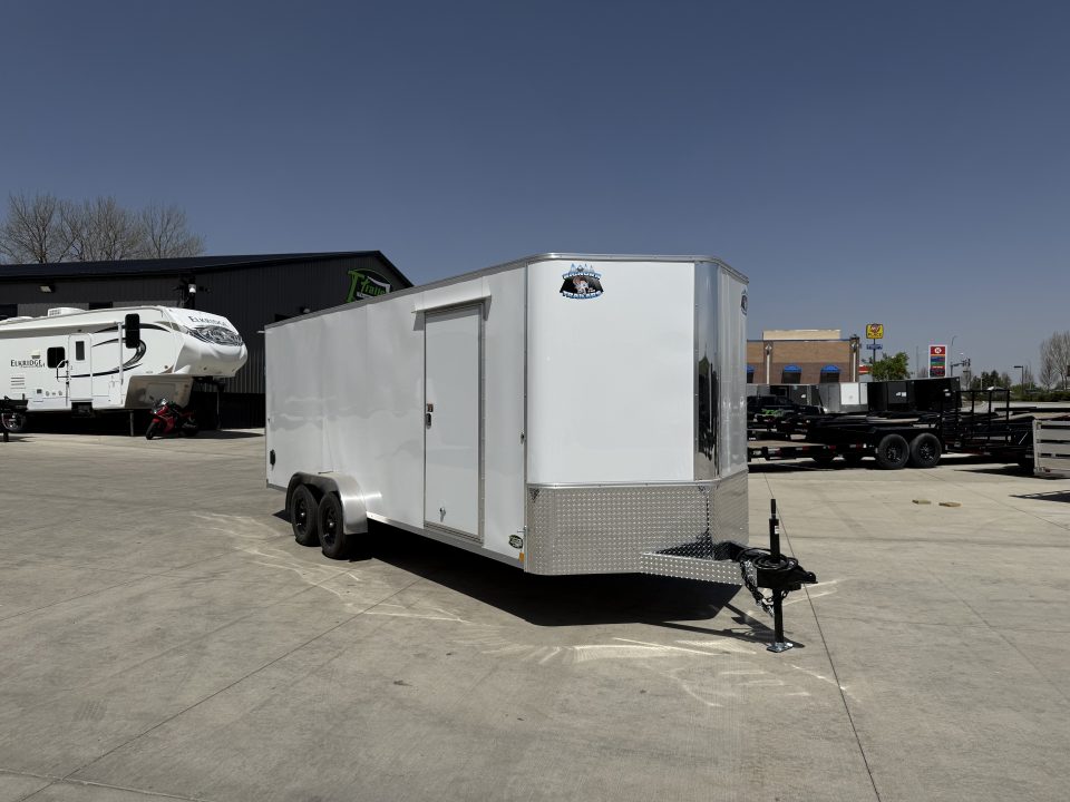 New 2027 Bighorn R&M 7x20+2’V 7K 7ft tall Rear Ramp Enclosed Cargo Trailer