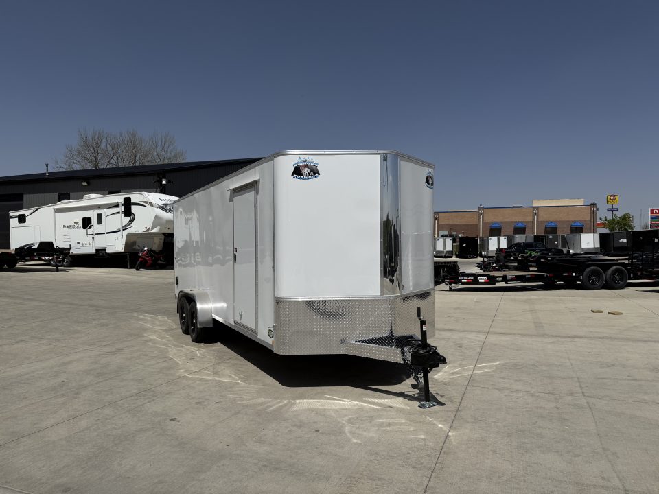 New 2027 Bighorn R&M 7x20+2’V 7K 7ft tall Rear Ramp Enclosed Cargo Trailer