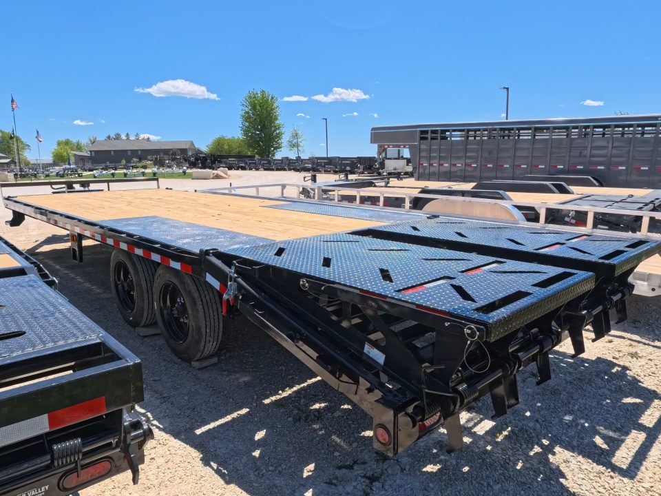 New 2026 Iron Bull 102" x 25' FDP Deckover Trailer with 16K GVWR ,16 Ply Single Tires, 5' Self Cleaning Dovetail w/Rampage Ramps