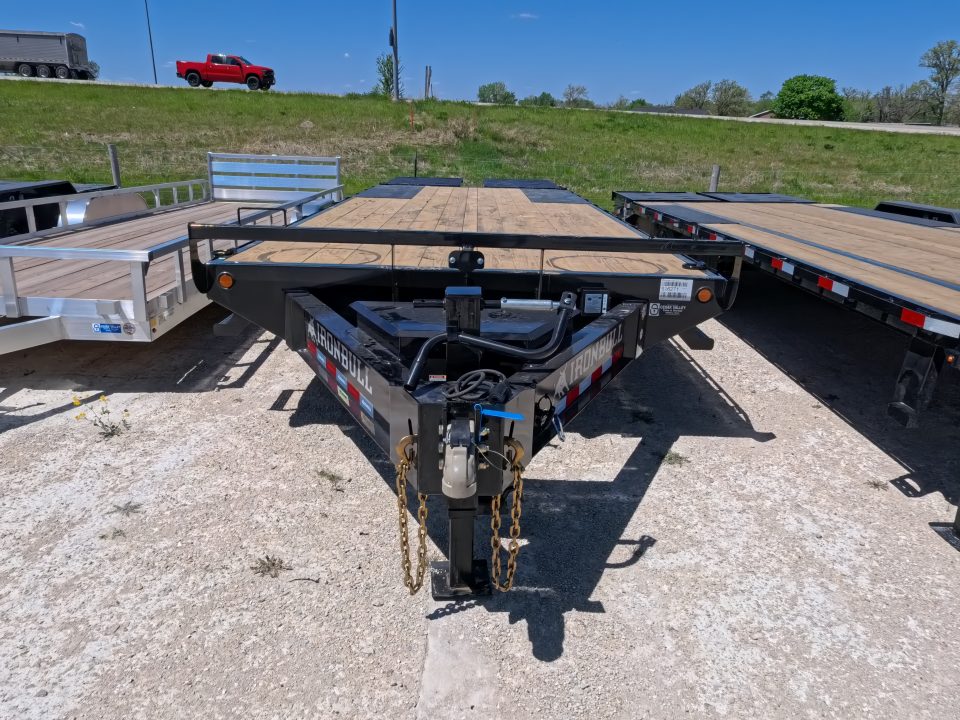 New 2026 Iron Bull 102" x 25' FDP Deckover Trailer with 16K GVWR ,16 Ply Single Tires, 5' Self Cleaning Dovetail w/Rampage Ramps